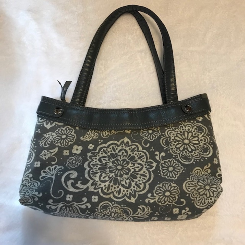Thirty-One Skirt Purse Gray White Interchangeable